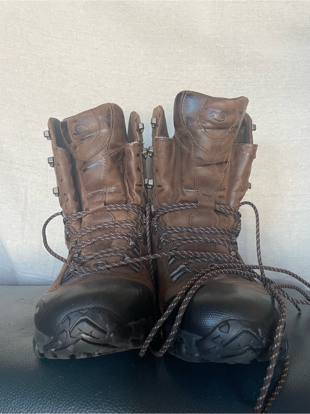 Men's Brown Leather Waterproof Hiking Boots